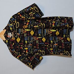 Hilo Hattie Mens Hawaiian Cotton Button Down Shirt XL Cruise Surfing Tropical